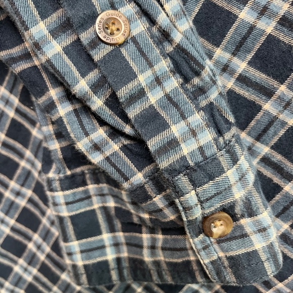 Gander Mountain Guide Series Mens Blue Plaid Button Up Flannel Shirt Size 3XL - Picture 7 of 11